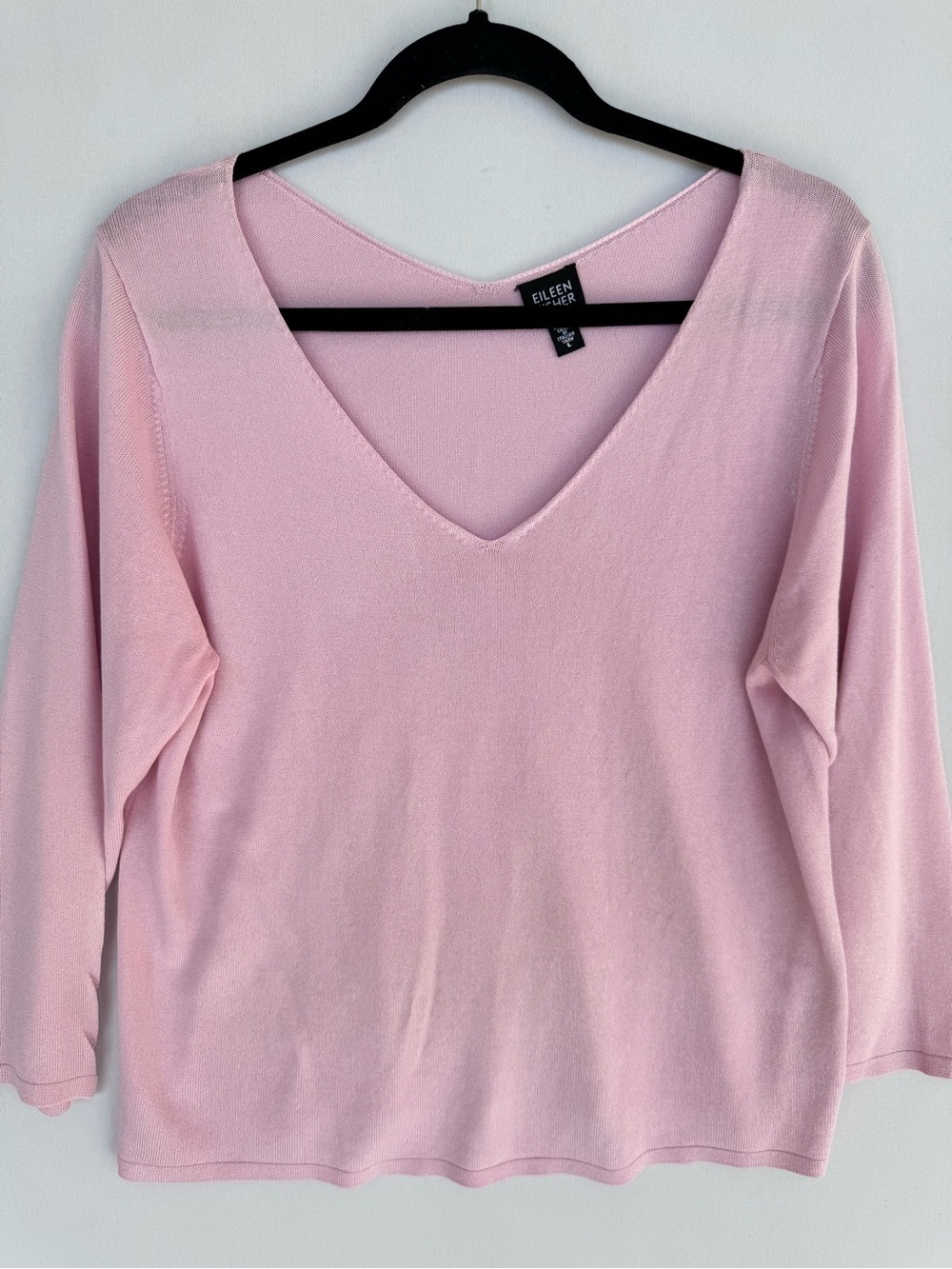 Eileen Fisher Dusty Pink V-Neck Knit Top
